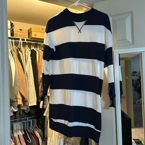 old navy white and navy striped dress size xs petite